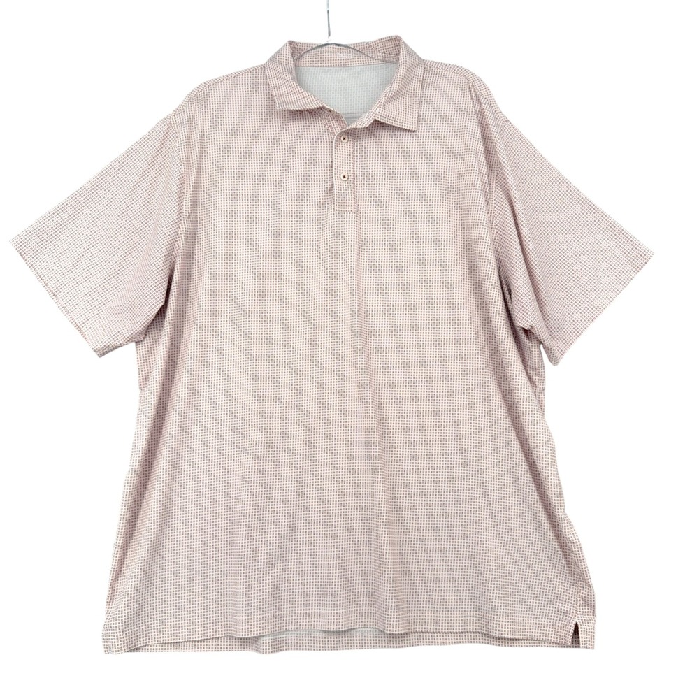 J. Hilburn Performance Stretch Micro Print Polo‎ Shirt Mens XXL Short Sleeve